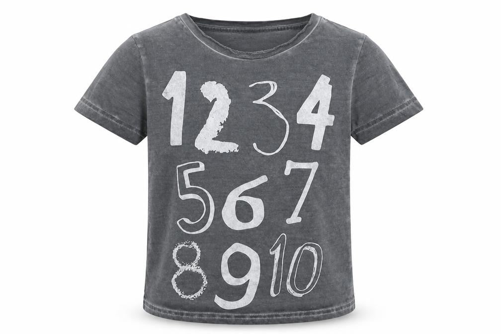 Front view of Tu Baby Grey Basic T-Shirt, size 18-24, Months