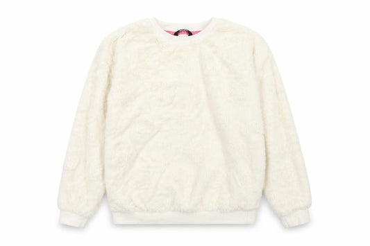 Front view of Asda George girls’ white solid top pyjama top, size 8-9, years