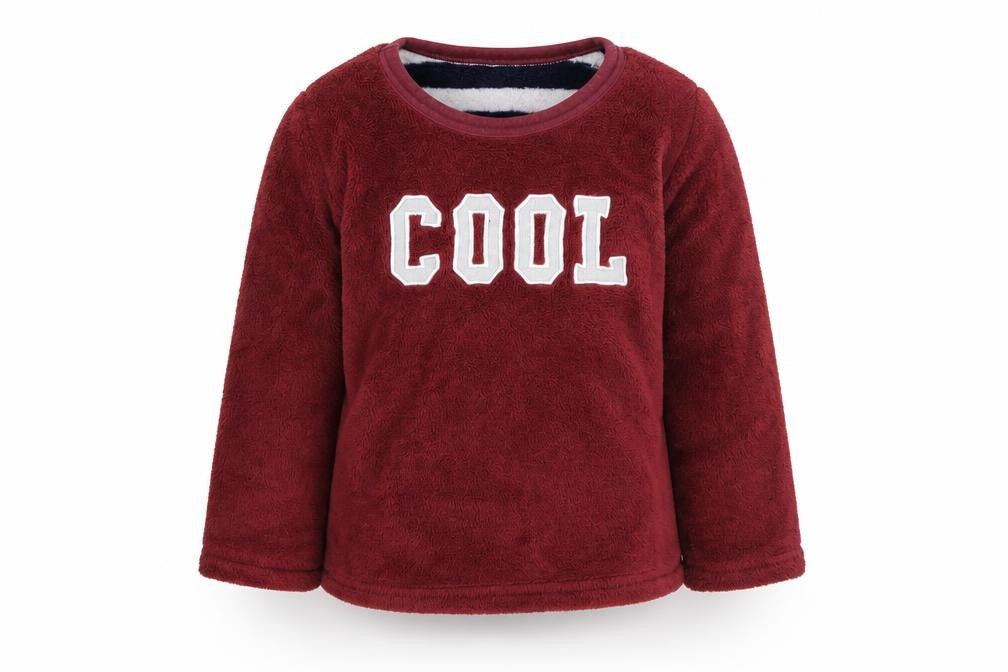 Front view of Primark boys’ brown solid pyjama top, size 6-7, years