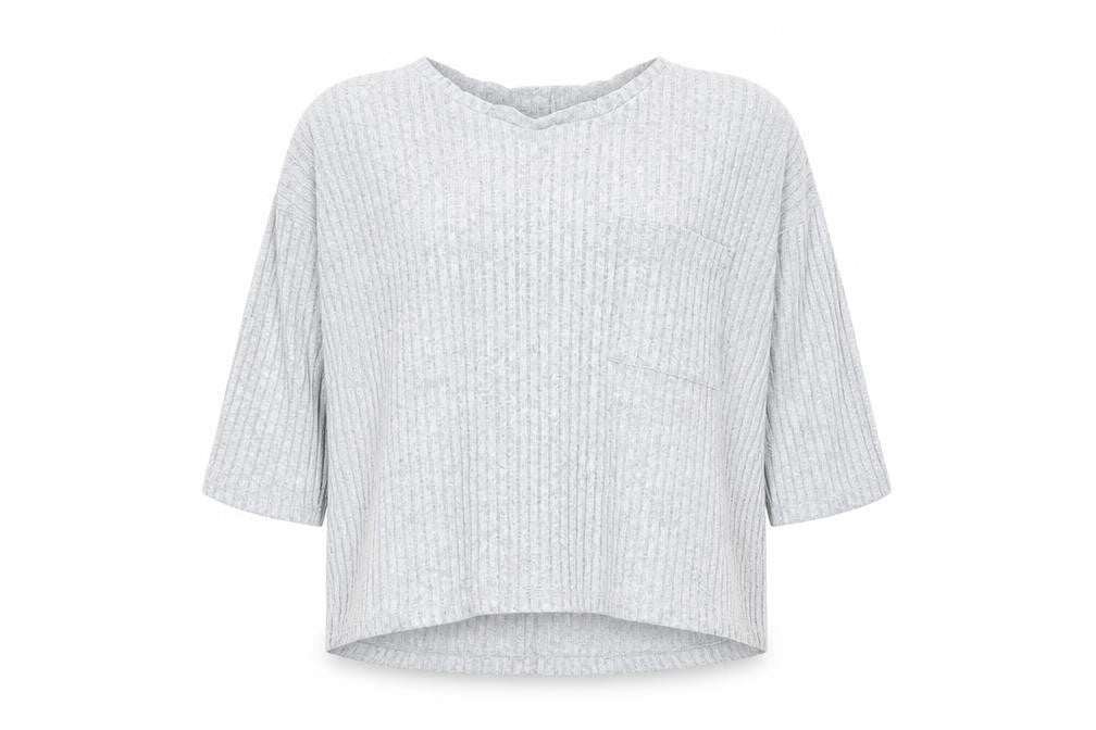 Front view of Primark women’s grey basic t-shirt, size UK 4