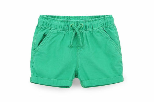 Front view of Asda George boys’ green capri trousers, size 12-18, months - chino shorts