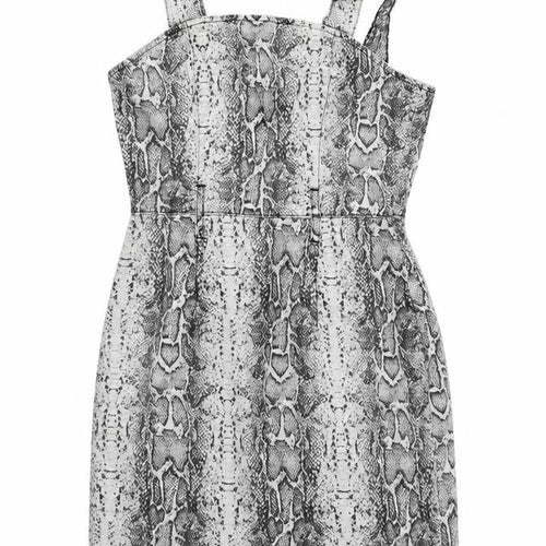 Denim & Co. Womens Grey Animal Print  A-Line  Size 12
