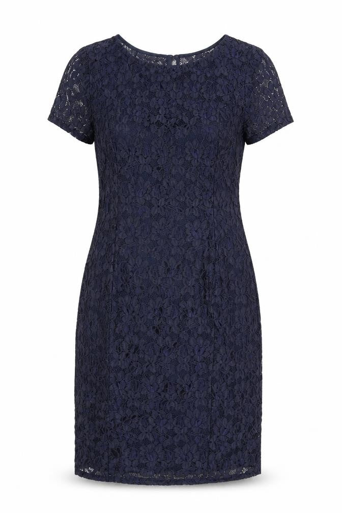 Front view of M&Co women’s blue a-line, size UK 10