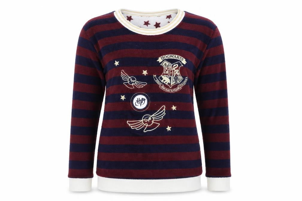 Front view of Primark girls’ multicoloured striped top pyjama top, size S