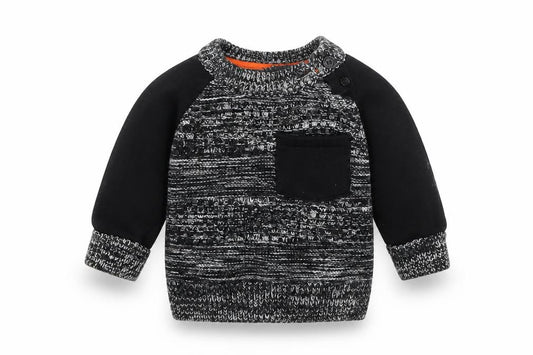 Front view of Primark boys’ black jumper, size 0-3, months