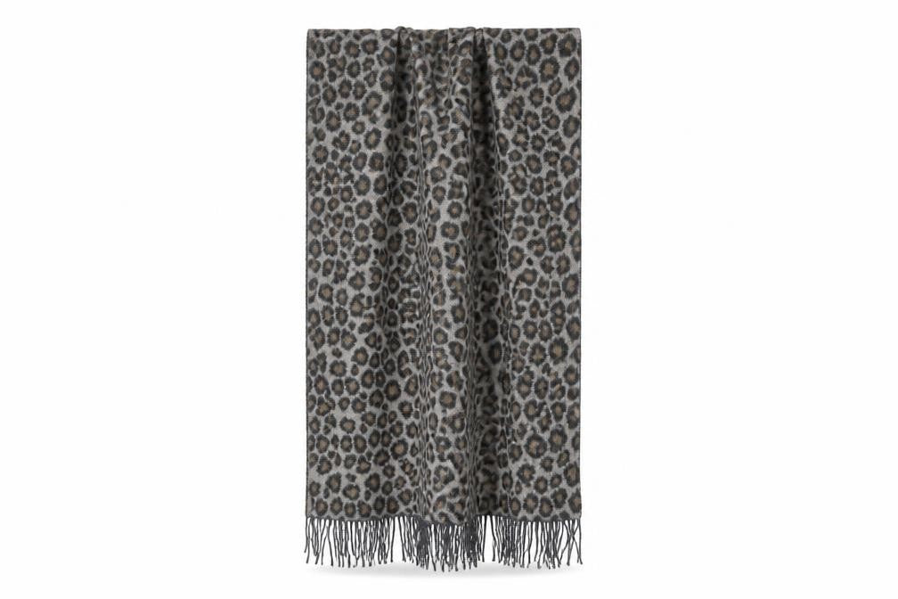 Preworn Womens Brown Animal Print Knit  Shawl/Wrap