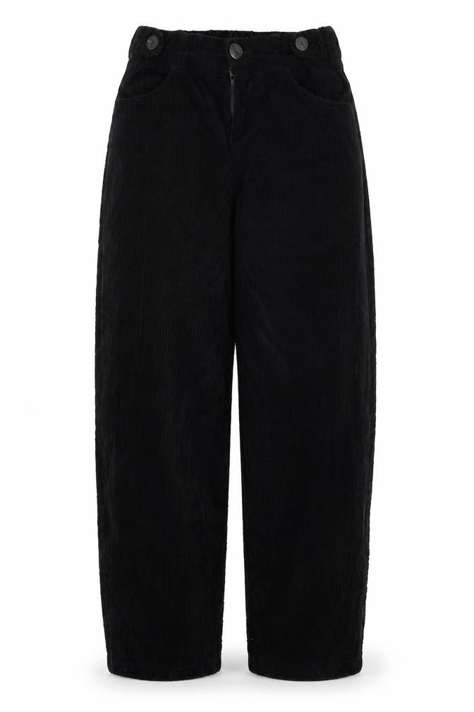 Front view of TK women’s black trousers, size M, 21-inch leg