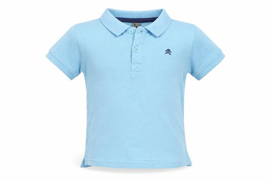 Front view of tapeaaloeil boys’ blue basic polo, size 3, years
