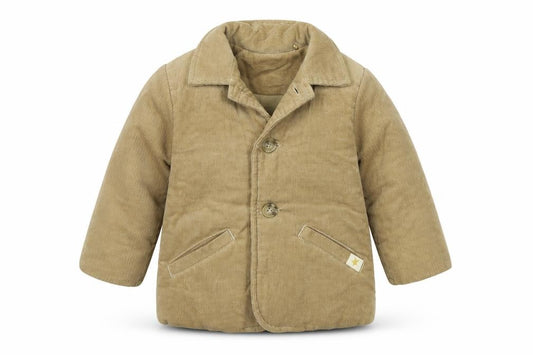 Front view of George girls’ beige jacket coat, size 9-12, months