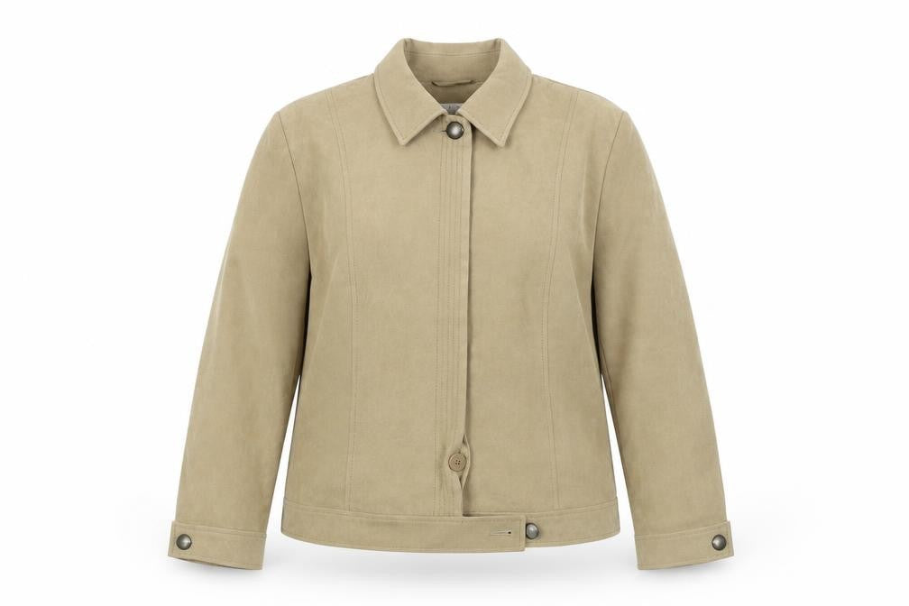 Front view of yours women’s beige jacket coat, size UK 18