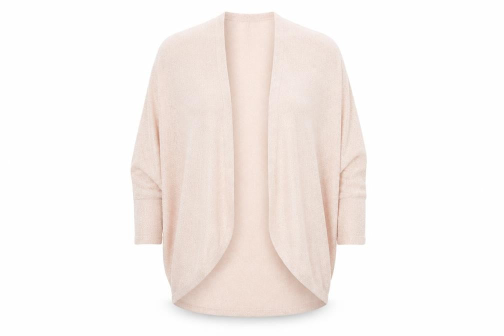 Front view of New Look women’s pink cardigan jumper, size M