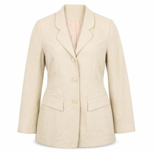 Front view of Principles women’s beige cardigan jumper, size UK 10