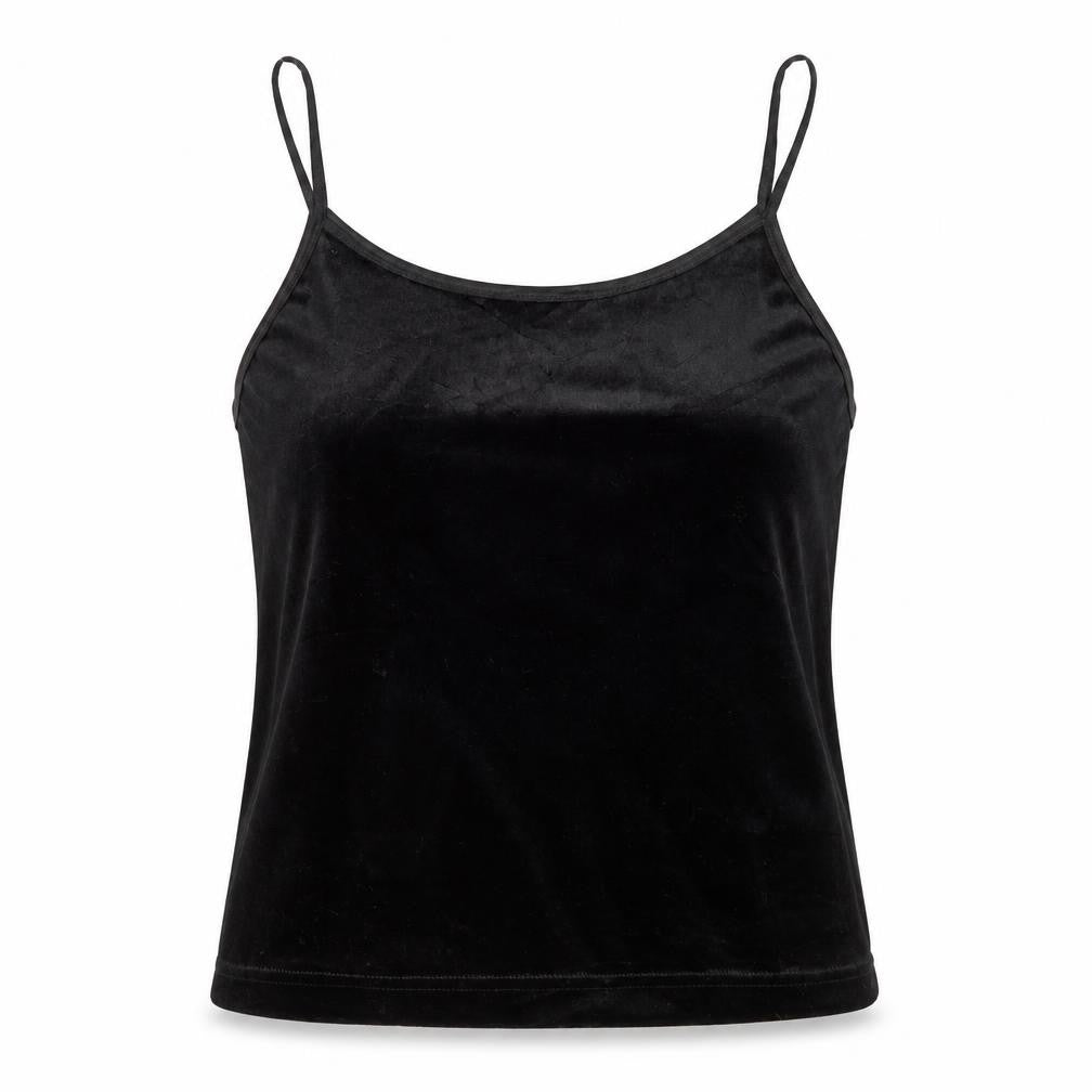 Front view of Accent women’s black camisole blouse, size M