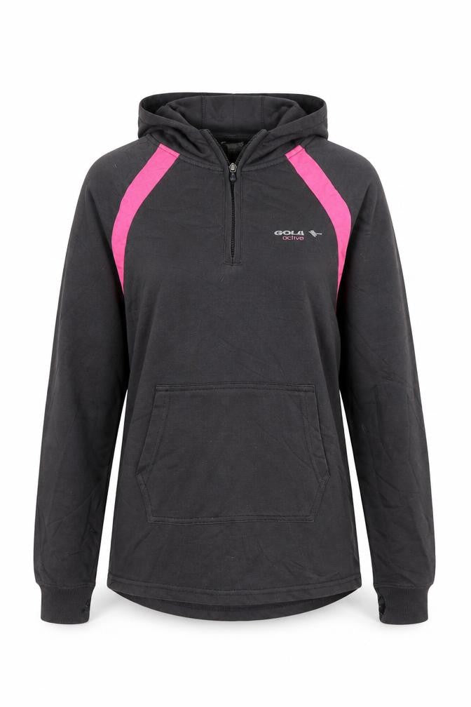Front view of Gola Active women’s grey pullover hoodie, size UK 12