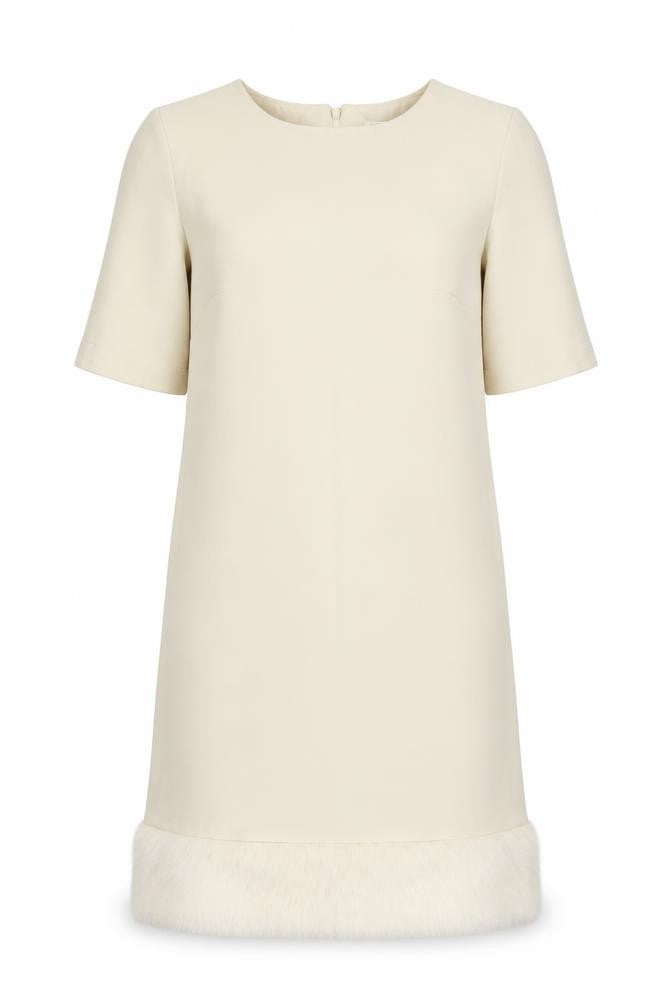 Front view of Topshop women’s ivory shift, size UK 6