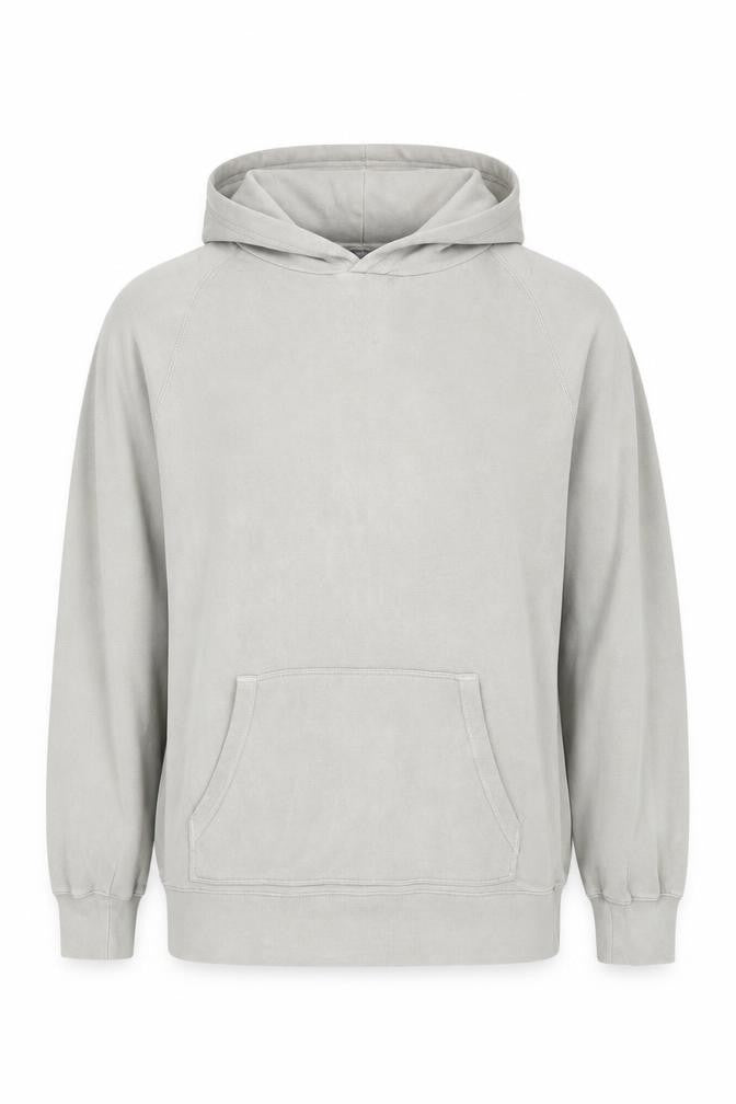Front view of Divided men’s grey pullover hoodie, size S