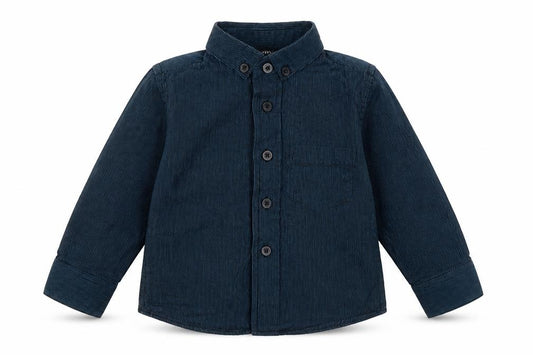 Front view of George Baby Blue Striped Basic Button-Up, size 12-18, Months