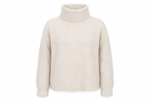 Front view of F&F women’s beige jumper, size UK 12