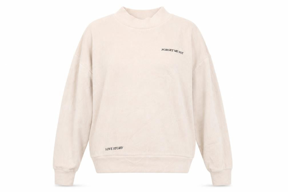 Front view of Topshop women’s pink velour jumper, size UK 8