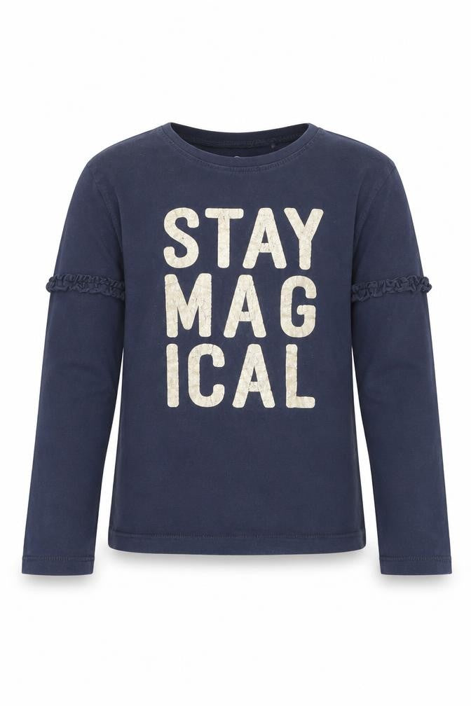 Front view of Next girls’ blue basic t-shirt, size 3, years
