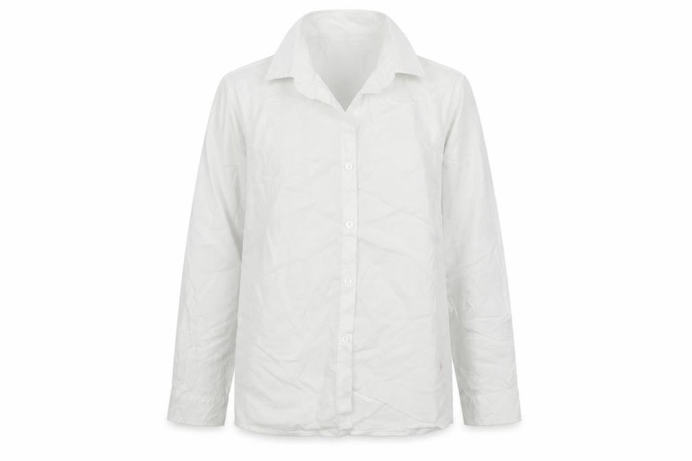 Front view of Next girls’ white basic button-up, size 10, years