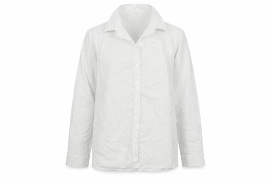 Front view of Next girls’ white basic button-up, size 10, years