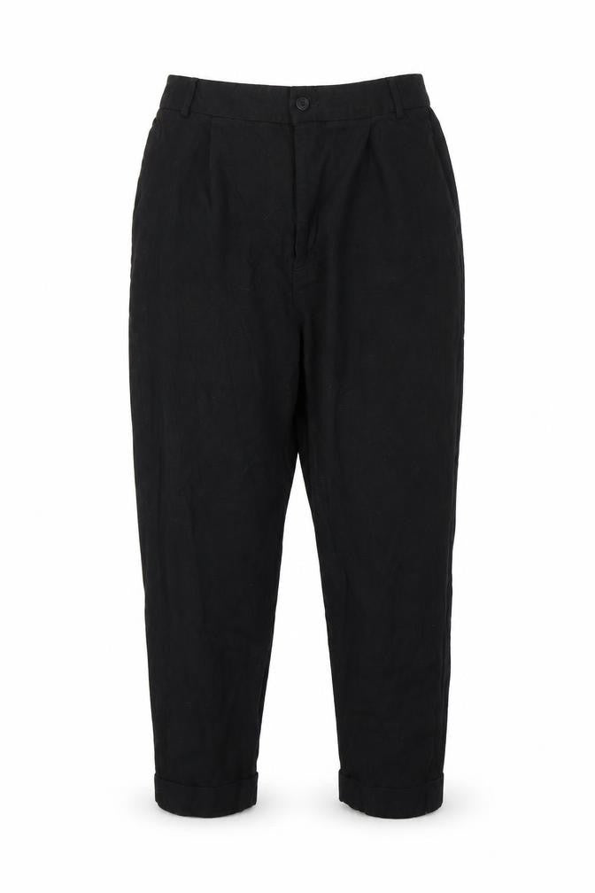 Front view of Zara women’s black trousers, size L, 20-inch leg