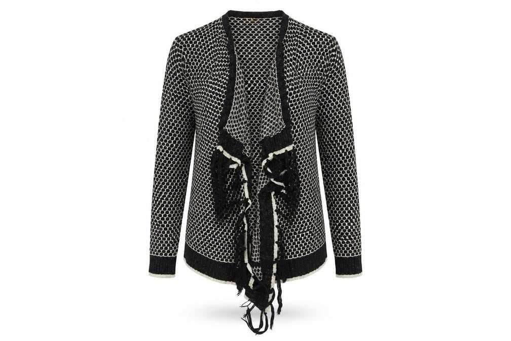 Front view of Lusa women’s black knit jumper, size M