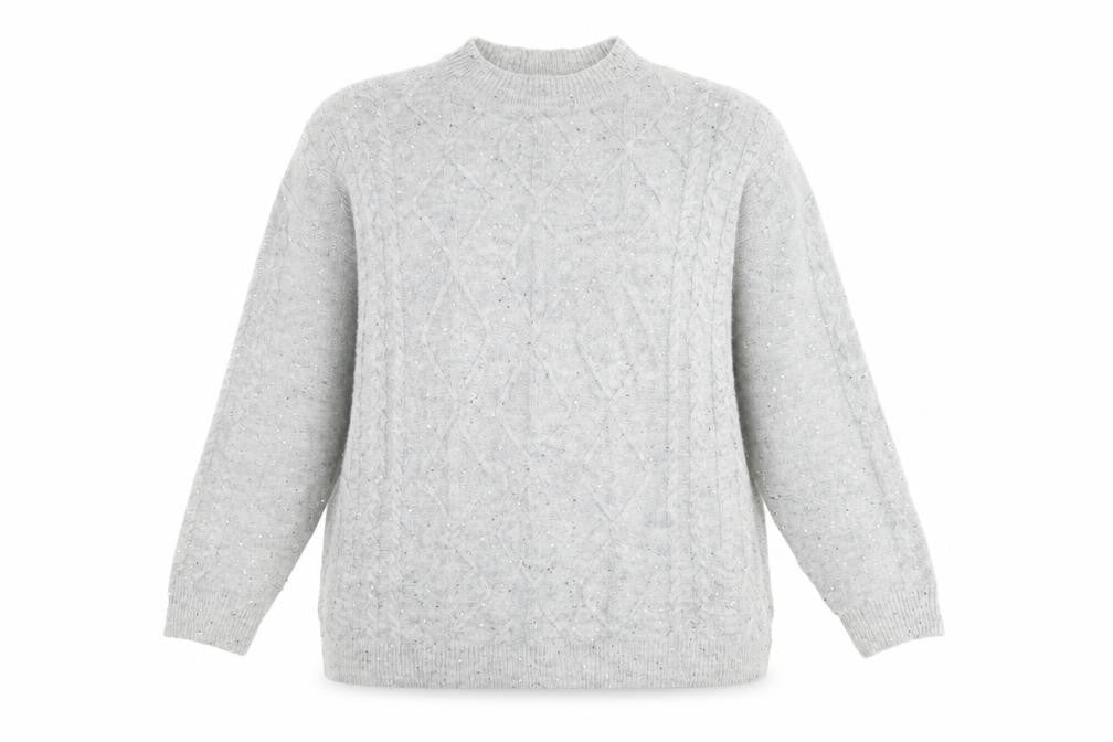 Front view of Next women’s grey knit jumper, size M