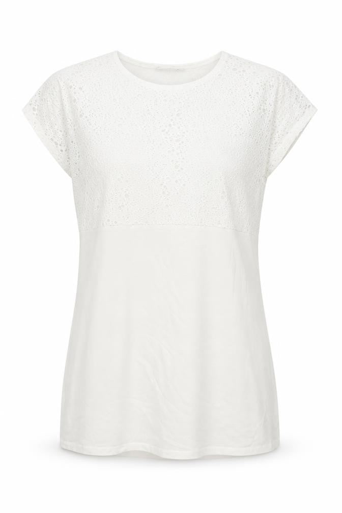 Front view of ST women’s white basic blouse, size L