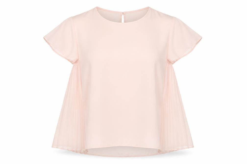Front view of Atmosphere women’s pink basic blouse, size UK 12