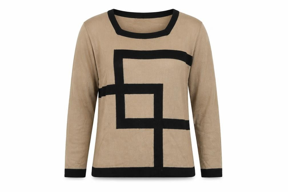 Front view of Mud Flower women’s brown basic blouse, size S