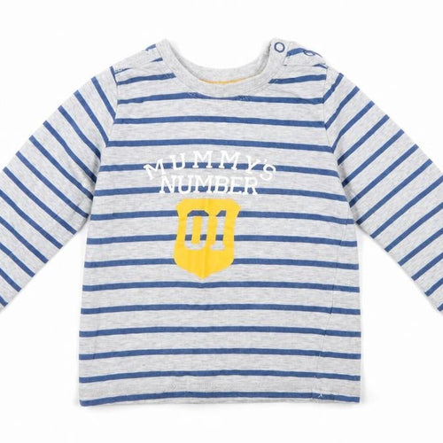 George Boys Grey Striped  Pullover Jumper Size 9-12 Months