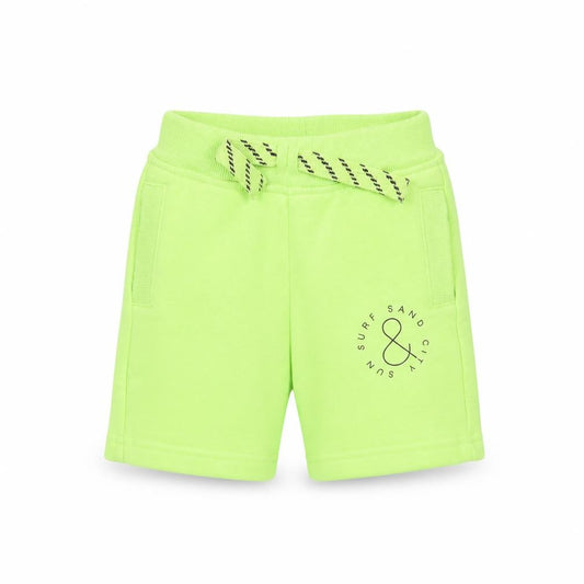 Front view of Mini Rebel boys’ green cropped trousers, size 12-18, months
