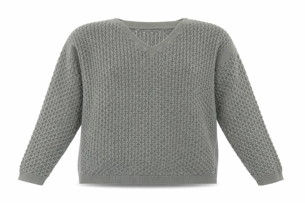 Front view of New Look women’s green jumper, size UK 10