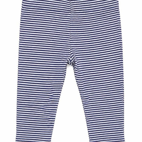 F&F Boys Blue Striped   Leggings Size 3-6 Months