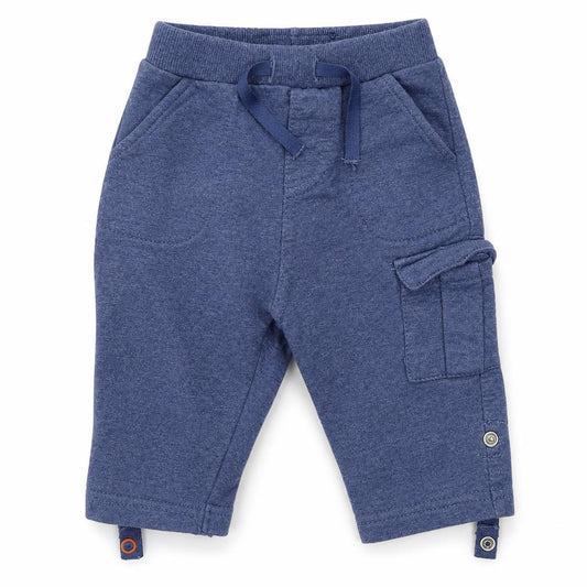 Front view of Debenhams Baby Blue Cargo Trousers, size 3-6, Months