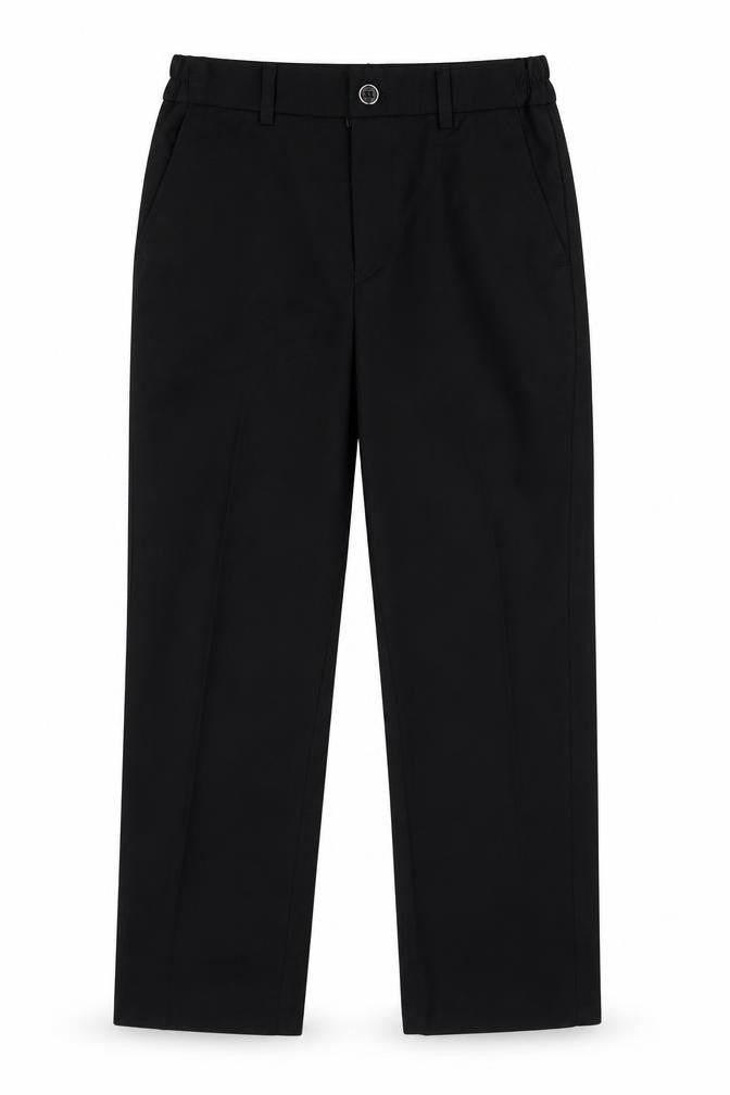 Front view of Samli boys’ black chino trousers, size 7, years - suit trousers