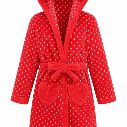 Mini Club Girls Red Polka Dot  Kimono Robe Size 5-6 Years