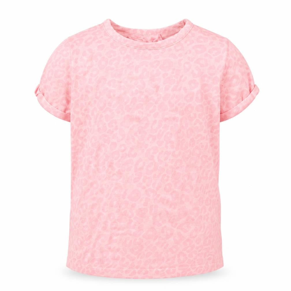 Front view of Young Dimension girls’ pink basic t-shirt, size 7-8, years