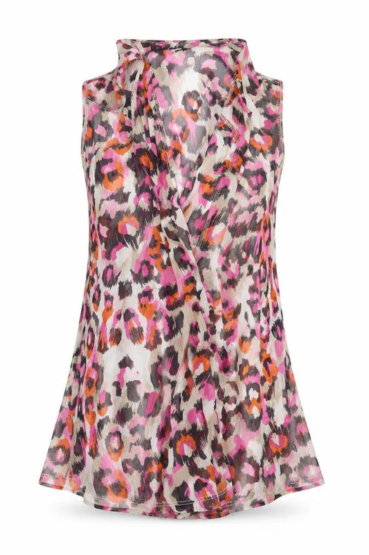 Front view of George women’s pink geometric mesh jacket, size UK 12