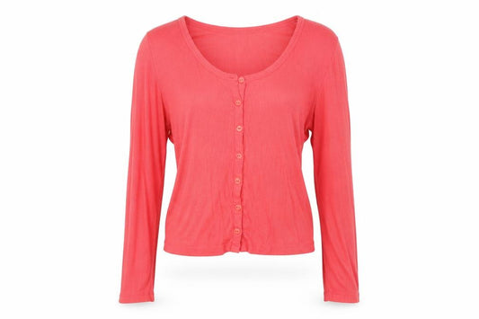 Front view of Divided by H&M women’s pink basic button-up, size S