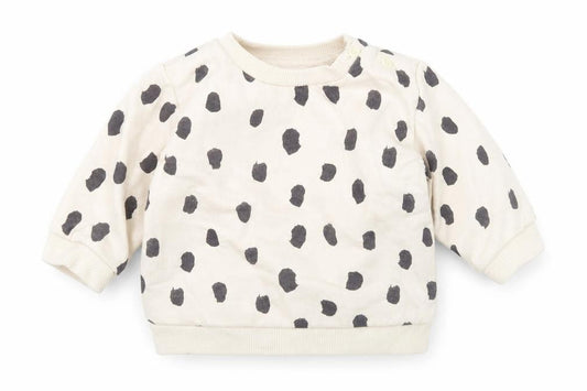 Front view of &S Baby Beige Polka Dot Jersey jumper, size 3-6, Months