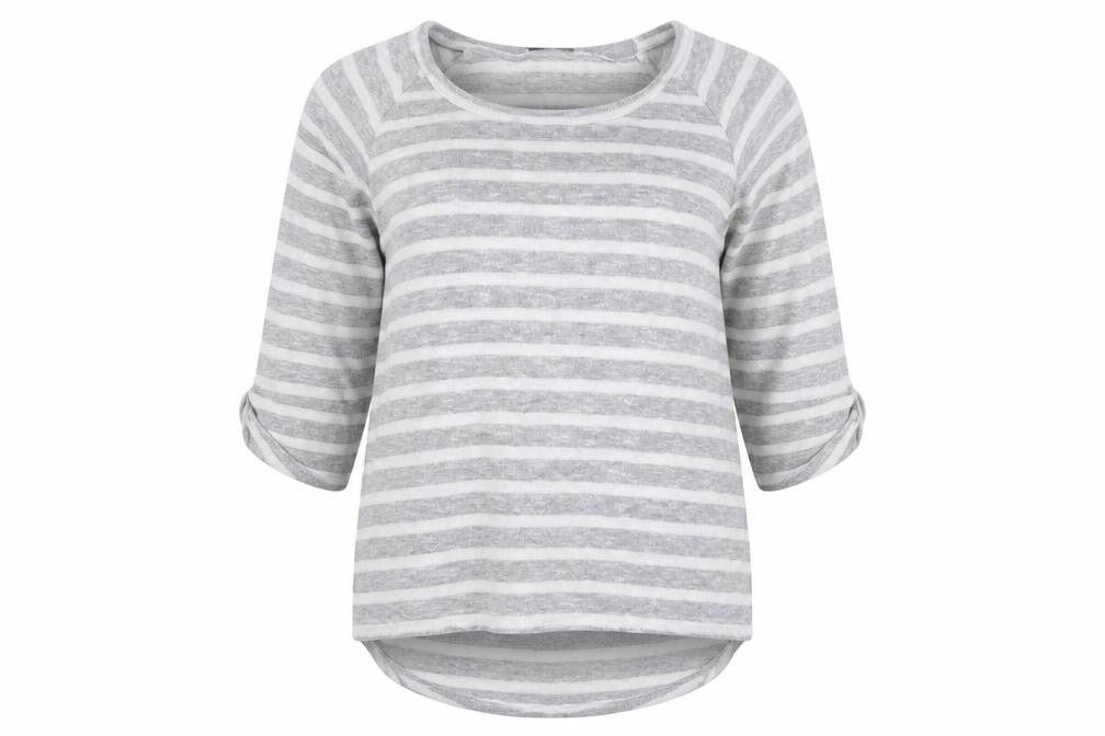 Front view of Tu women’s grey knit jumper, size UK 14