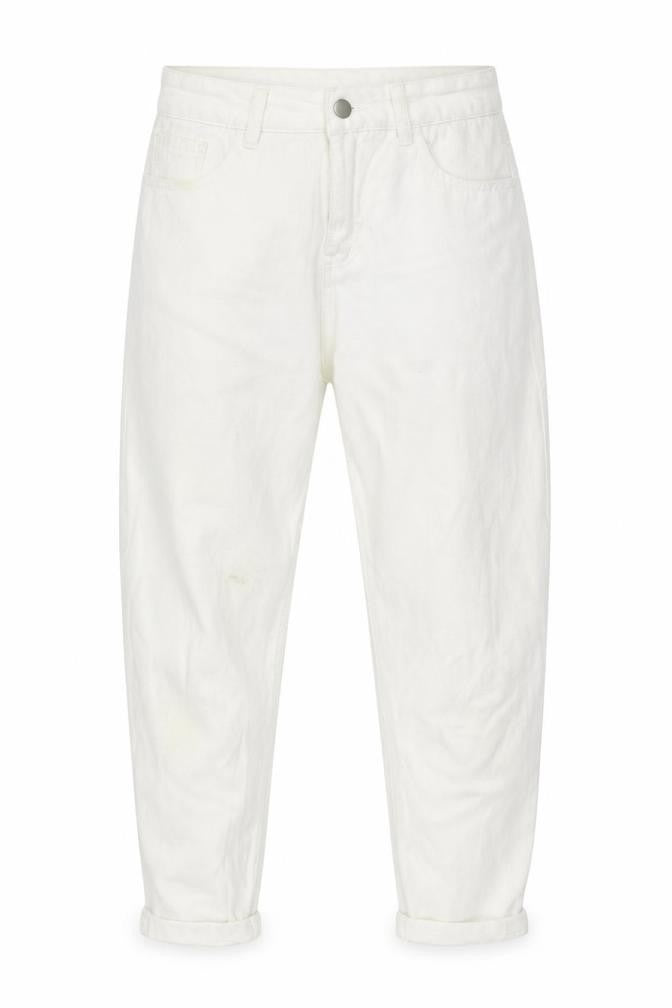 Preworn Womens White  Denim Mom Jeans Size S L21 in