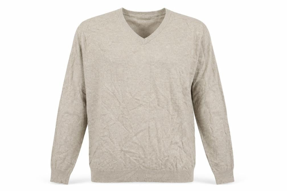 Front view of Marks & Spencer men’s brown knit jumper, size L