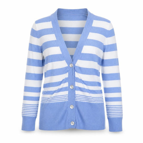 FABRIZIO  Womens Blue Striped  Cardigan Jumper Size S