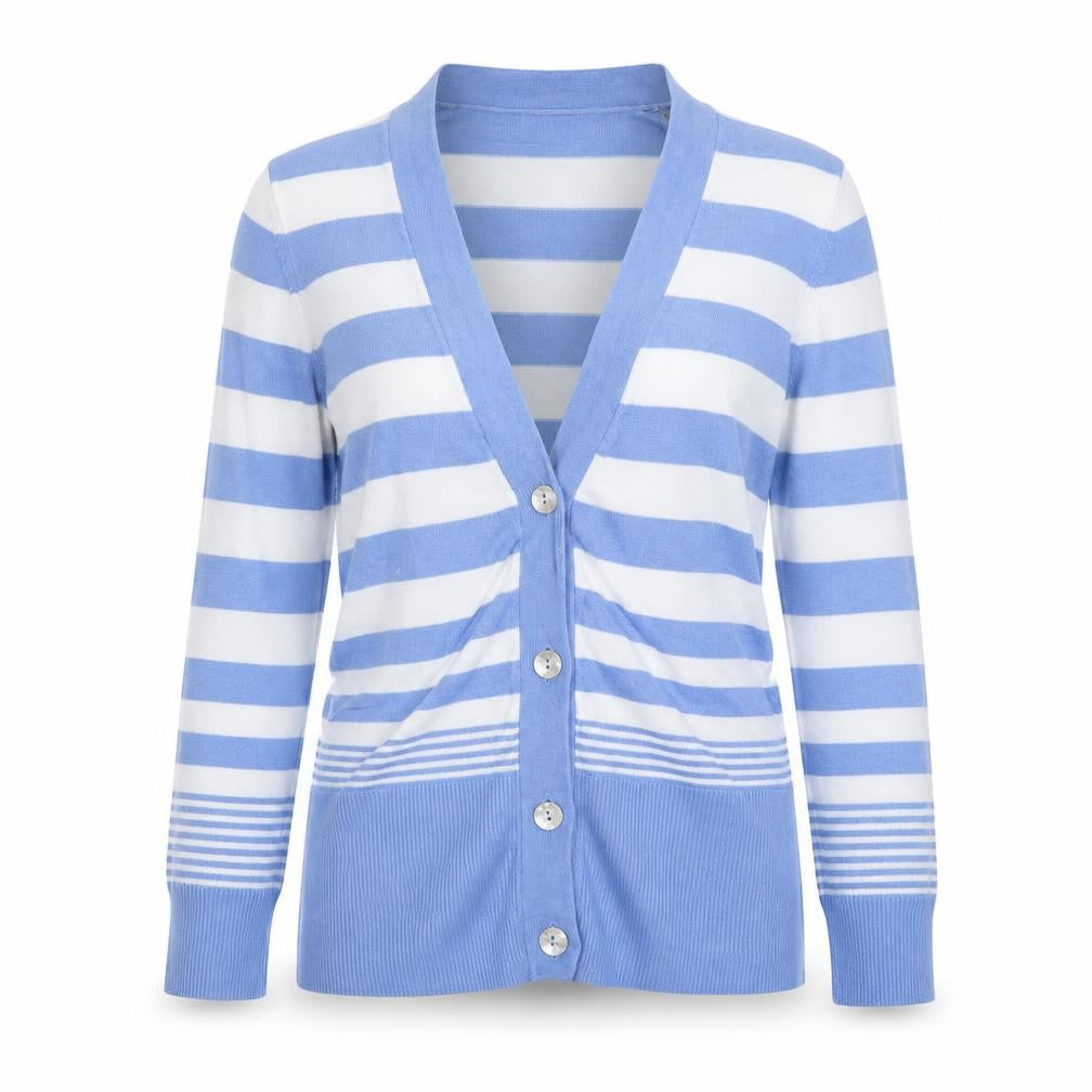 FABRIZIO  Womens Blue Striped  Cardigan Jumper Size S