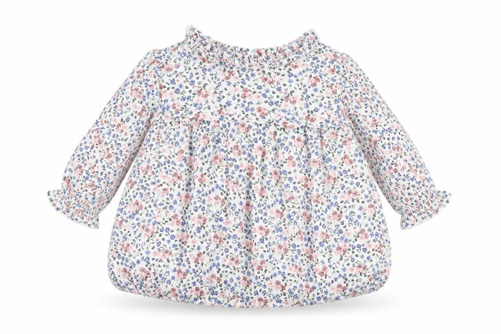 Charanga Girls White Floral  A-Line  Size 9-12 Months