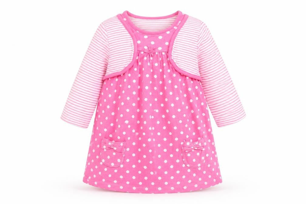 George Girls Pink Polka Dot  A-Line  Size 12-18 Months